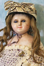 Очень редкая, старая и очень интересная восковая кукла - Германия, 1850-1860-е годы, 33 см.